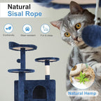 FDW | 54" Cat Tree Tower | Navy Blue | Multi-Level Indoor Activity Center - Image 4