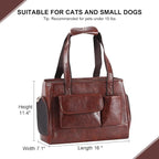 Dog Carrier Purse, Fashion Leather Pet Carrier Bag, Airline Approved Soft Sided - Image 3