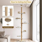 Erinnyees Cat Tree, Floor to Ceiling Cat Tree Height Adjustable Cat Tower 6 - Image 2