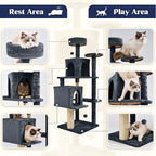 58.5inch Large Cat Tree Tower Condo - Image 4