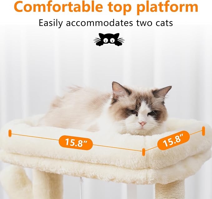 Heybly Cat Tree, 39.4 Inches Tower Condo - Image 3