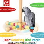 Agape Bird Toy, Parrot 360° Interactive Rotating Perch, Bird Cage Accessories - Image 2