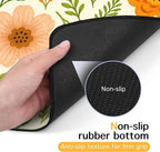 Trendy Flower Pattern Pet Feeding Mat Spill-Proof Feood Pad - Image 7