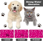 Dog Food Mat, Absorbent Water Bowl Mats Cat Pet Feeding Placemats Pink 24 * 32 - Image 2