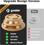 Cat Ball Track Toy with Puzzle Top and DIY Bell, Wooden Cat Toys - Image 5