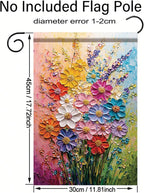12x18 Inch Spring Garden Flag Colorful Flower Oil Painting Style Yard Banner - Image 8