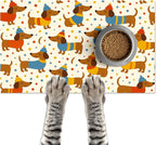 Adorable Dachshund Puppy Pet Food Mat by HOMETITUTE