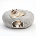 Cat Tunnel Bed for Indoor Cats, Peekaboo Cat Cave Bed, Soft Cat Donut Tunnel by MOYMO