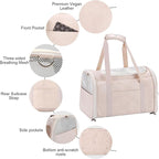 Fashion Leather Dog Carrier Cat Carrier Airline Approved Pet Carrier - Image 4