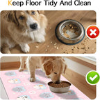 Cat Feedings Mats 20x12 inch Pink Kitten Print Pet Bowl Placemat Non Slip Mat - Image 8