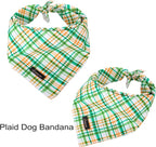 ARING PET Dog Bandana, Cotton Green Plaid Pet Bandanas, Soft Comfortable Cute - Image 3