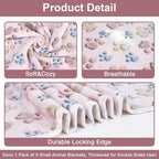 Dono 1 Pack 3 Dog Blankets for Small Dogs, Soft Fluffy Paw Print Pattern Fleece - Image 5