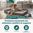 FurHaven Orthopedic Dog Bed for Large Dogs, L-Shaped Chaise Mattress, Egg Crate - Image 5