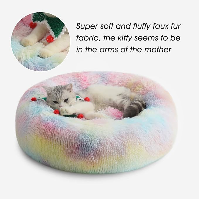 WESTERN HOME WH Calming Dog & Cat Donut Cuddler, Anti-Anxiety Warming Cozy Soft - Image 5