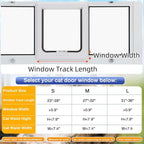 Full Size Cat Door Window Insert 27"-32" Various Sliding Windows, 4 Flexible - Image 2