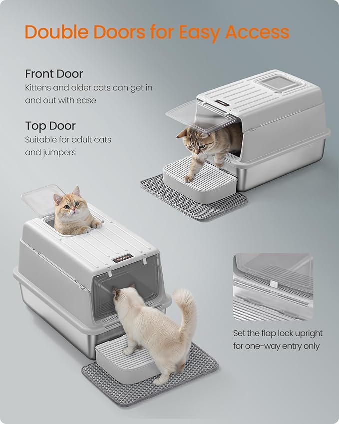 Feandrea Stainless Steel Cat Litter Box - Image 5