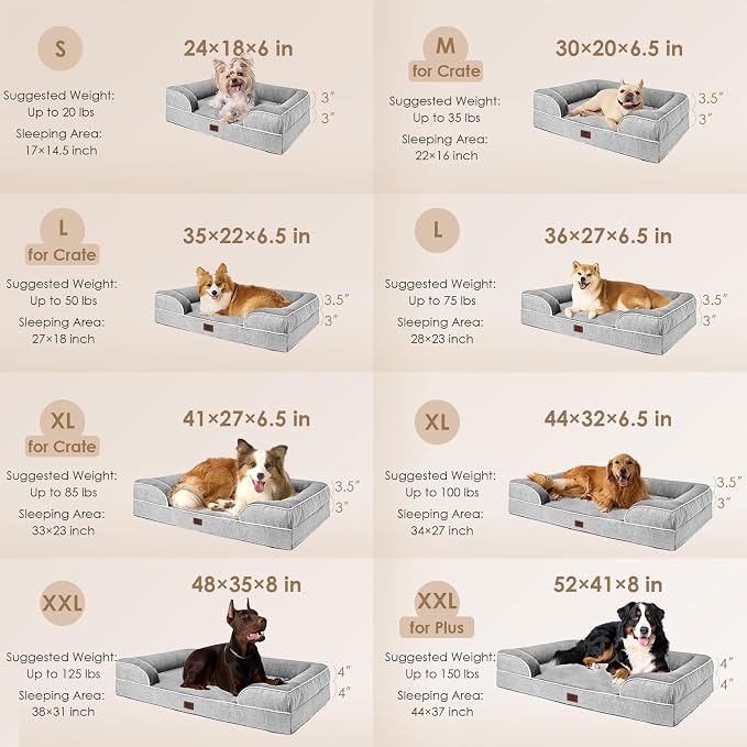 EHEYCIGA Orthopedic XL Dog Beds, Waterproof Memory Foam Dog Bed - Image 2