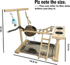 Parrots Playground Bird Play Stand Natural Wood Parrot Perch Gym Playpen - Image 5