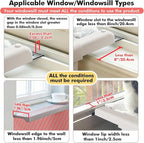 Window Sill Mount Cat Perch for Indoor Cats, One-Step Sliding Clamping Slot - Image 7