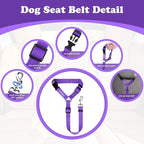 BWOGUE Pet Dog Cat Seat Belts, Car Headrest Restraint Adjustable Safety Leads - Image 3