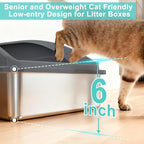 2 Pack Stainless Steel Litter Box | XL Enclosed Cat Litter Boxes - Image 4
