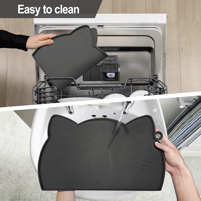 Coomazy Cat Food Mat, Thicker Dog Feeding Mat - Image 6