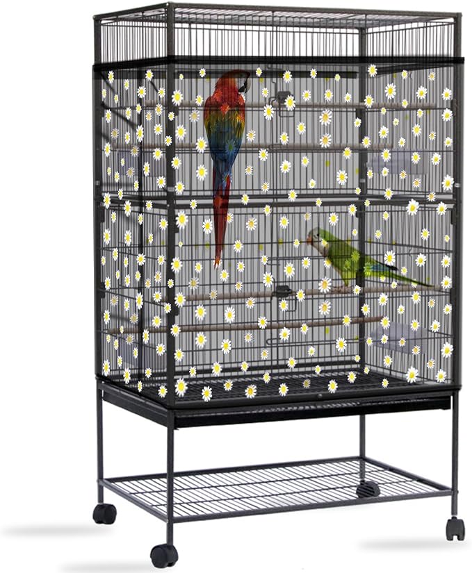 Daoeny Bird Cage Seed Catcher, Large Bird Cage Cover, Adjustable Soft Airy by Daoeny