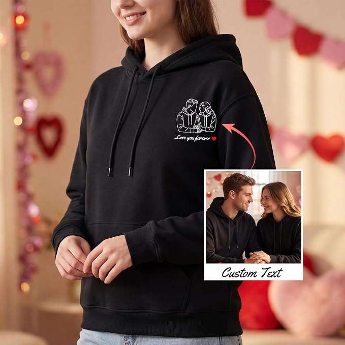 Easycosy Custom Sweatshirt for Couples Men Women, Personalized Hoodies - Image 4