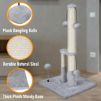 Dimaka Tall Cat Scratching Post, Double Lower Posts Extra Stable Cat Post Tree - Image 4