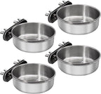4 Pcs Small Bird Feeding Dish Cups, Parrot Food Bowl Cage by DVHEY