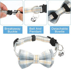 3pcs Bow Tie Cat Collar with Bells, Breakaway Bowtie Plaid Cat Collar, Soft - Image 6