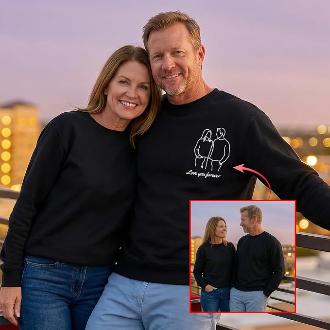 Easycosy Custom Sweatshirt for Couples Men Women, Personalized Hoodies - Image 5