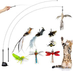 TTcat Cat Feather Toys Suction Cup, 2 Cat Wands, Interactive Toys by TTCAT