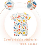 Unisex Summer Trendy 2-Pack Rompers Short Sleeve Zipped Bodysuit Infant Cotton - Image 3