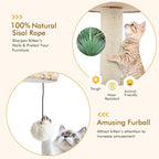 PETSITE 28-inch Modern Cat Tree, Small Cute Cat Tower Sisal Scratching Post - Image 6