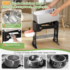 3 Gallon Elevated Large Dog Water Bowl, 3 Height Adjustable Stainless Steel - Image 5