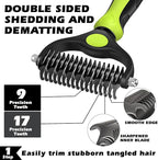 3PCS Self Cleaning Slicker Brush & Pet Grooming Rake & Flea Comb - Image 2