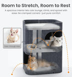 Made4Pets Cat House for Indoor Use, 2-Storey Cube Bed Cave, Covered Hideaway - Image 6