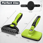 3PCS Self Cleaning Slicker Brush & Pet Grooming Rake & Bath Brush - Image 7