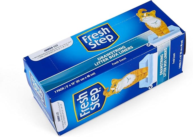 Fresh Step Jumbo Drawstring Cat Litter Box Liners, Scented Heavy Duty Kitty - Image 4