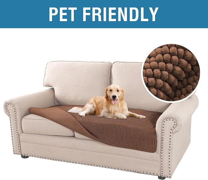H.VERSAILTEX Plush Chenille Dog Bed Cover Thick Soft Loveseat Cover - Image 2