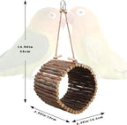 Natural Apple Wood Parrot Hammock & Tree Caves - Image 6