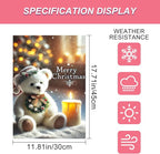 Christmas Garden Flag 12x18 Inch Merry Christmas Bear Flag Double Sided Holiday - Image 3