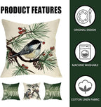 Fahrendom Hello Winter Green Decorative Throw Pillow Covers 20 x 20 Set of 4 - Image 4