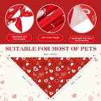 Weewooday 50 Pcs Valentine's Day Dog Bandanas Bulk - Image 3