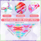 Silkfly 50 Pcs Summer Tie Dye Dog Bandanas Bulk Pet Scarf Grooming Salon - Image 2