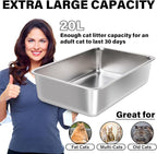 Stainless Steel Litter Box 2 Pack, 23.6“x15.7"x6" Deep Stainless Steel Cat - Image 5
