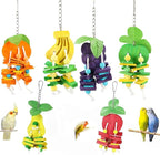 Natural Wood Parrot Toys Set of 6 Pieces by Unknown