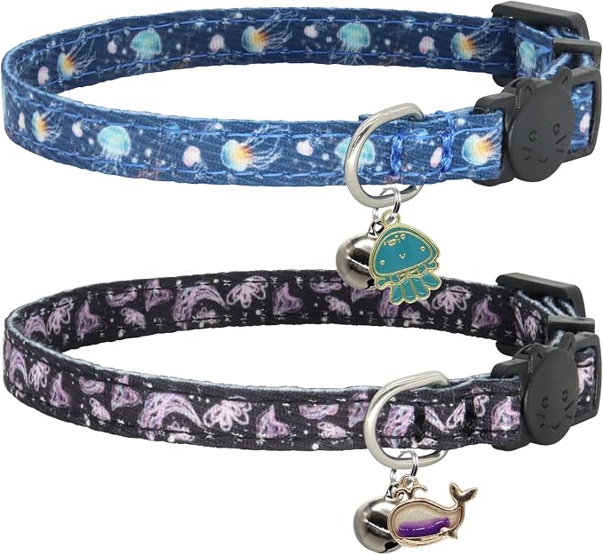 Cat Collar Breakaway, 2 Pack Cotton Cats Collars by Giecooh