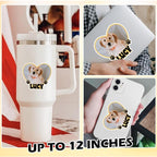 Custom Pet Photo Heart Sticker Personalized Pet Name Decal Cute Pawprint Design - Image 3